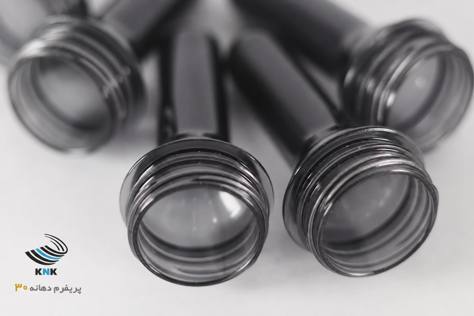 Close-up of the 30 mm thread — smoke grey